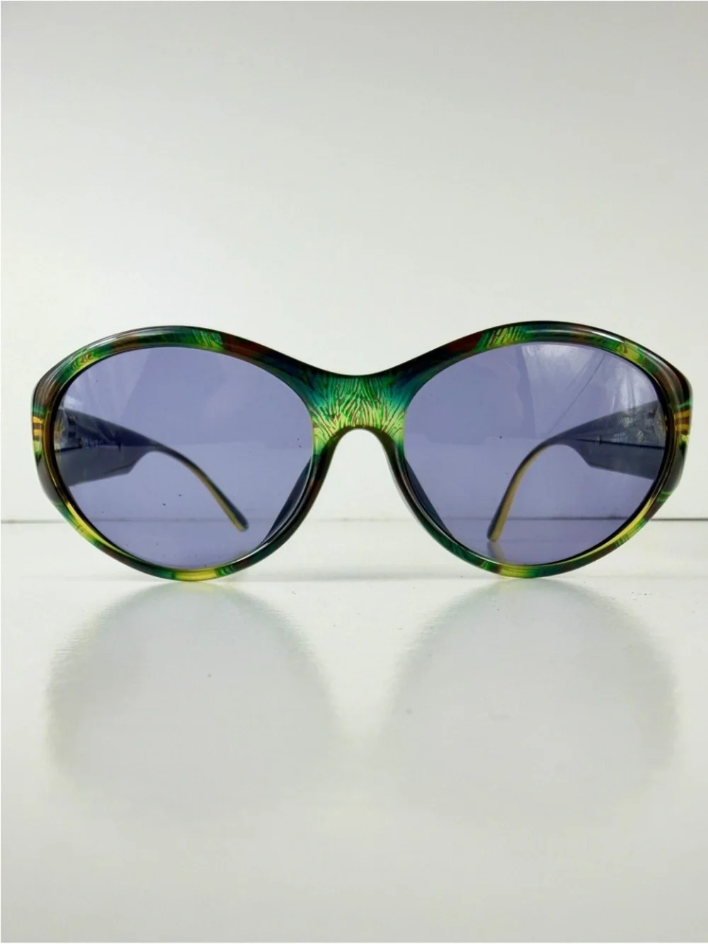 Vintage Dior 2766A 50 Sunglasses Deadstock VFC Box Set Green Gold Cannage
